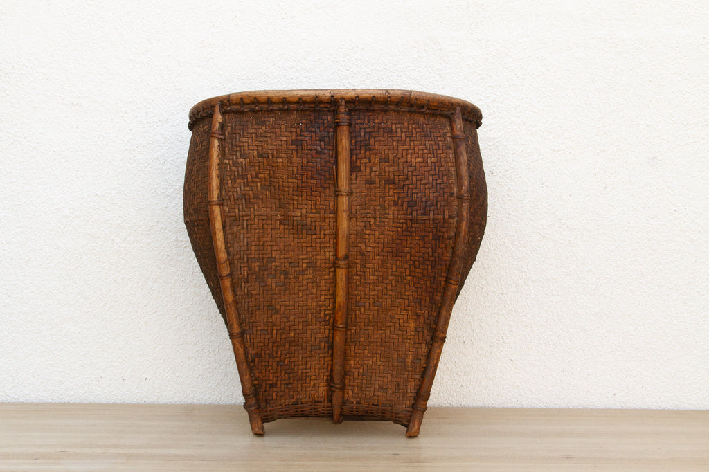 Antique Tall Southeast Asian Woven Basket