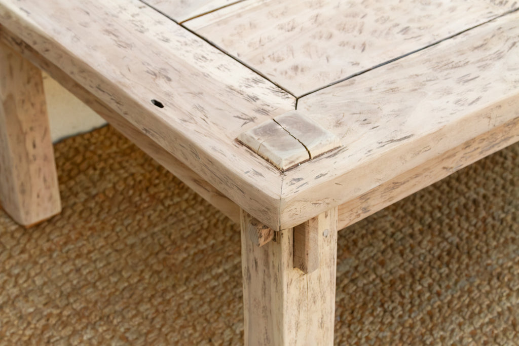 Bleached Teak Coastal Rustic Coffee Table (Trade)