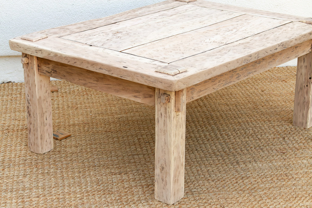 Bleached Teak Coastal Rustic Coffee Table (Trade)