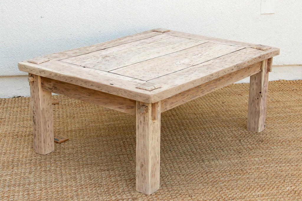 Bleached Teak Coastal Rustic Coffee Table (Trade)