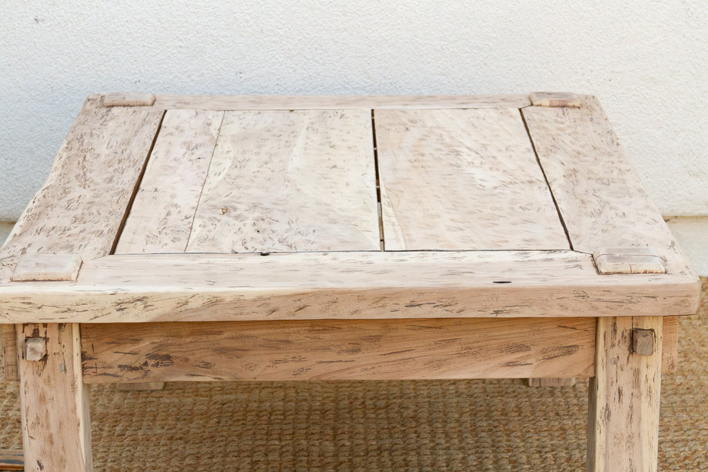 Bleached Teak Coastal Rustic Coffee Table (Trade)