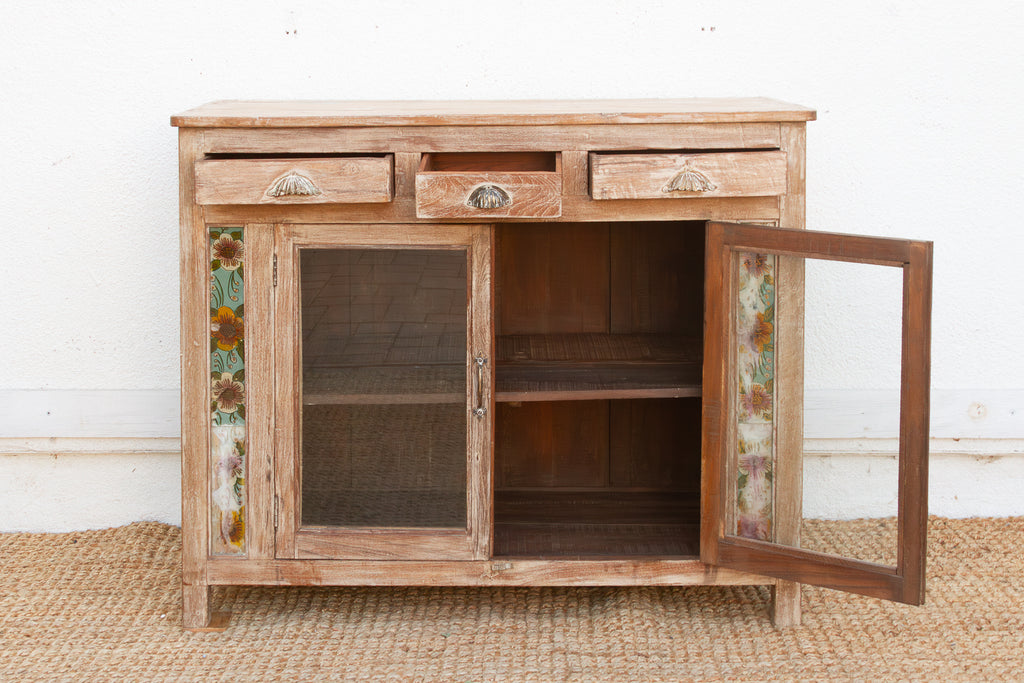 Early 20th Century Reverse Glass Painted Buffet Cabinet (Trade)