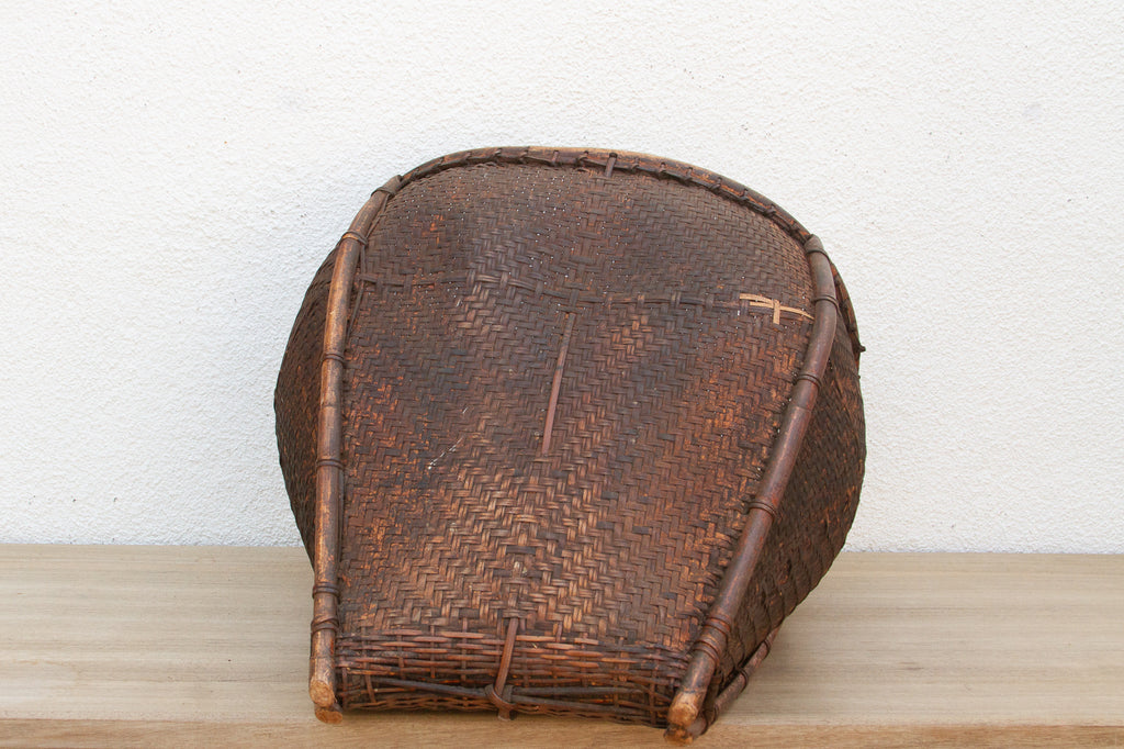Antique Tall Southeast Asian Woven Basket
