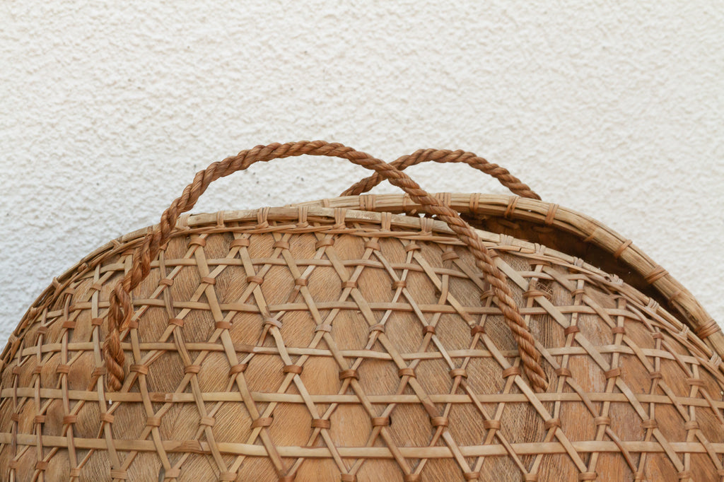 Antique Handwoven Large Carrying Pouch Basket