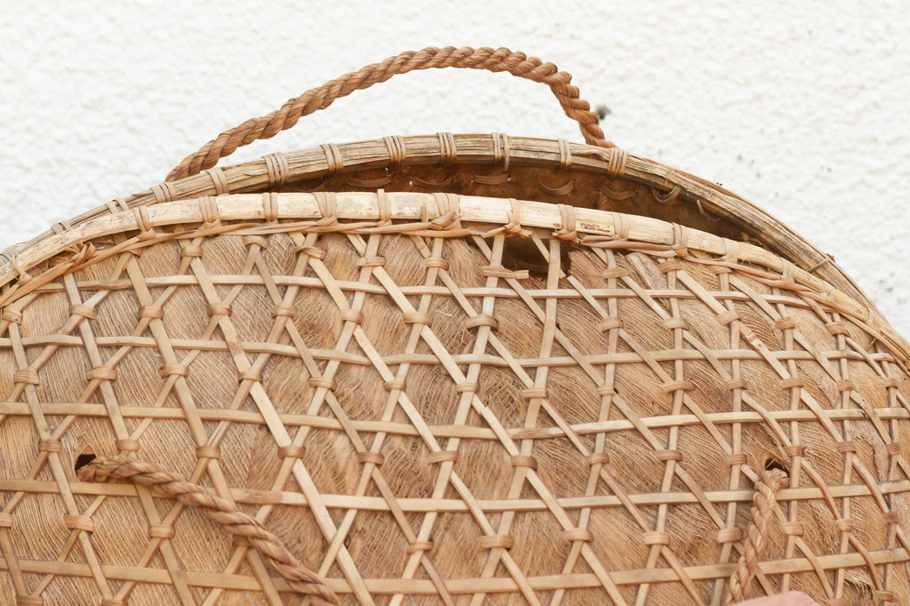 Antique Handwoven Large Carrying Pouch Basket