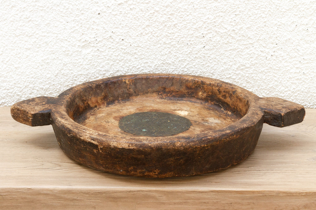 Vintage Rustic Kashmiri Wooden Bowl