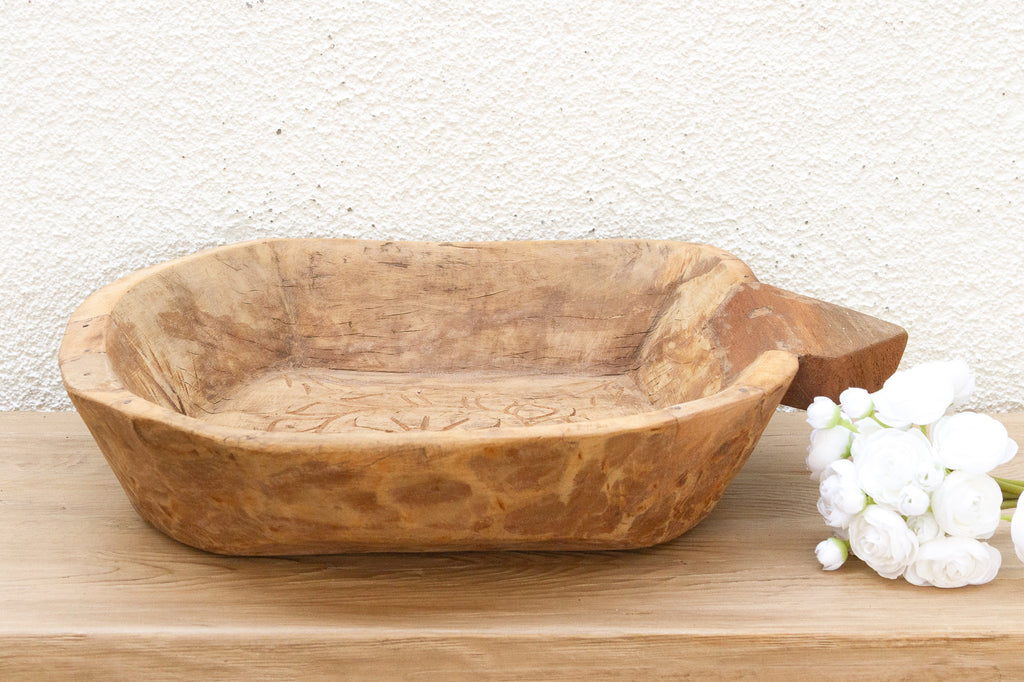 Primitive Carved Wood Swat Valley Bowl
