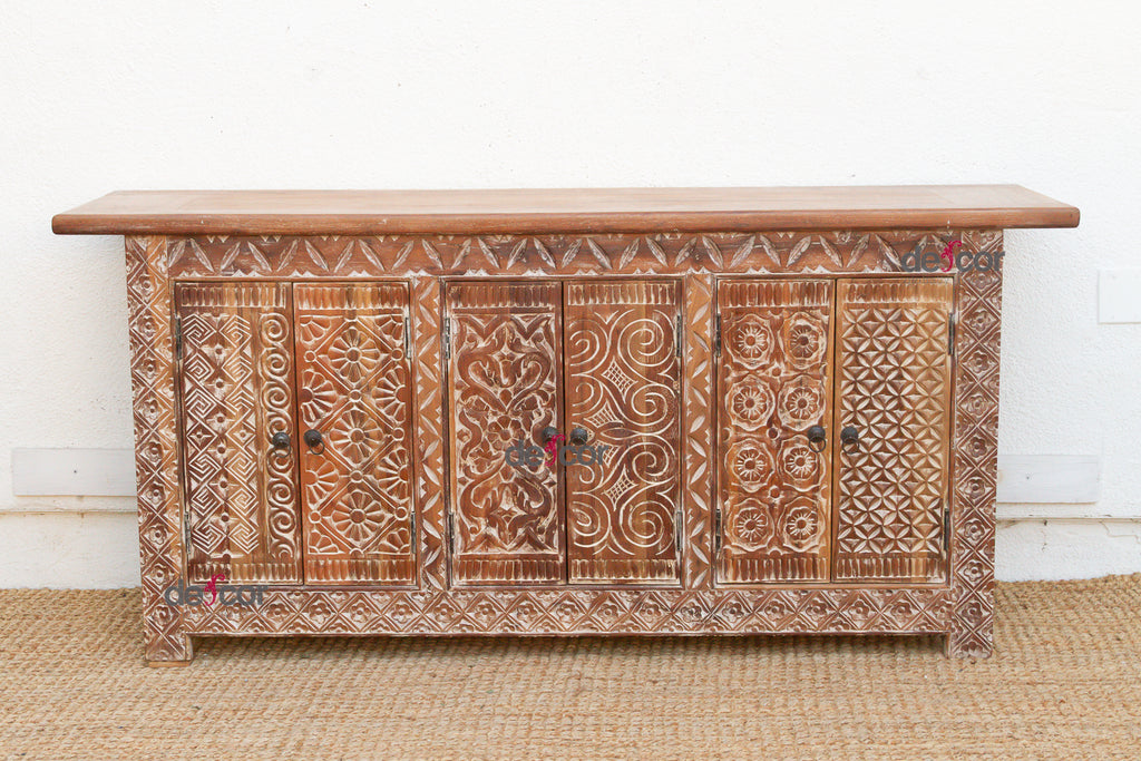 Finely Carved Coromandel Whitewash Sideboard (Trade)