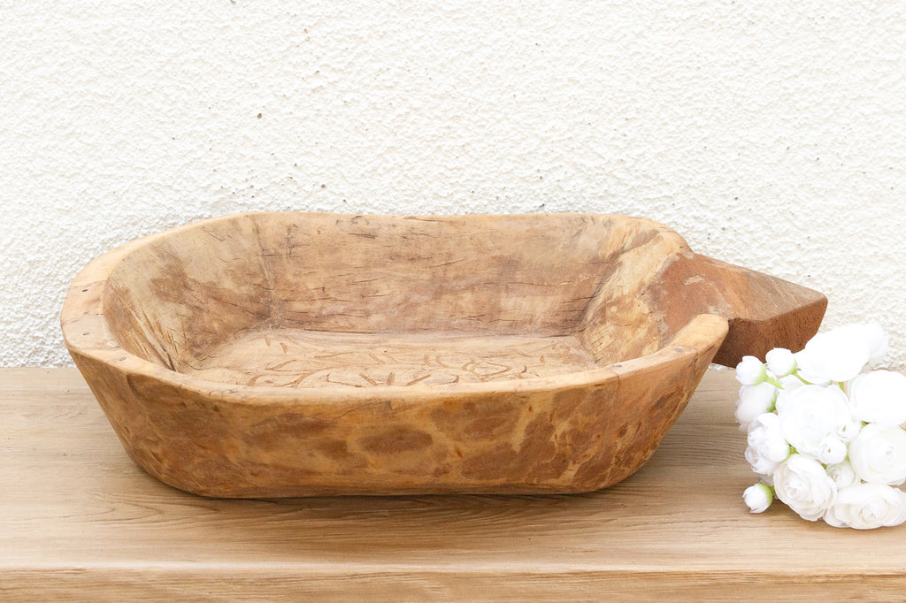 Primitive Carved Wood Swat Valley Bowl