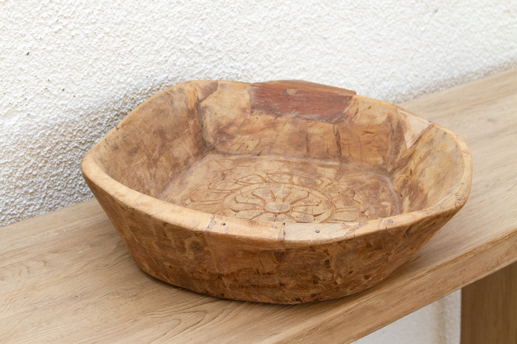 Primitive Carved Wood Swat Valley Bowl