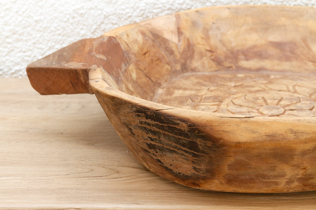 Primitive Carved Wood Swat Valley Bowl