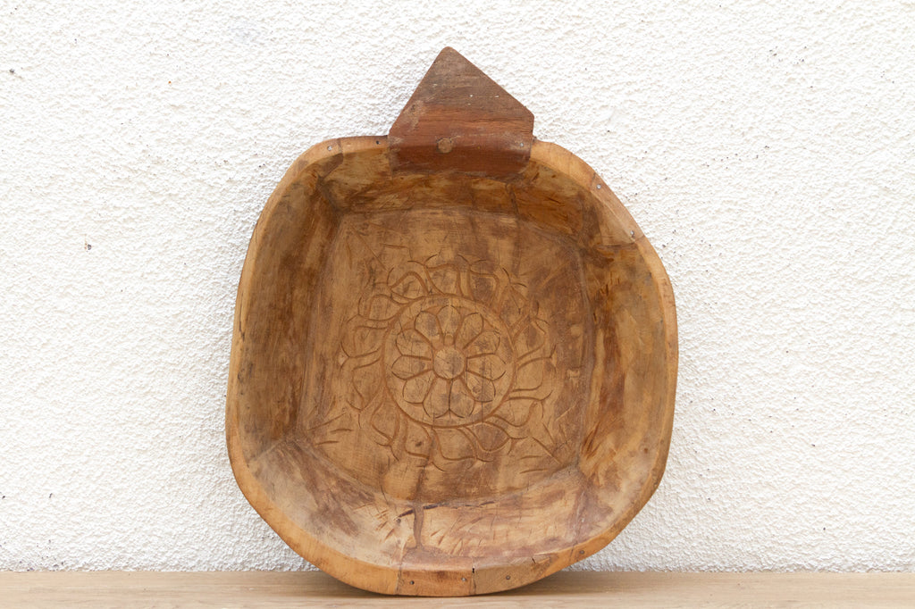 Primitive Carved Wood Swat Valley Bowl