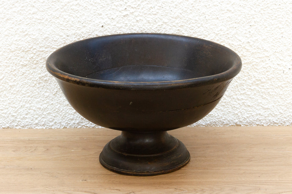 Vintage African Wood Pedestal Bowl