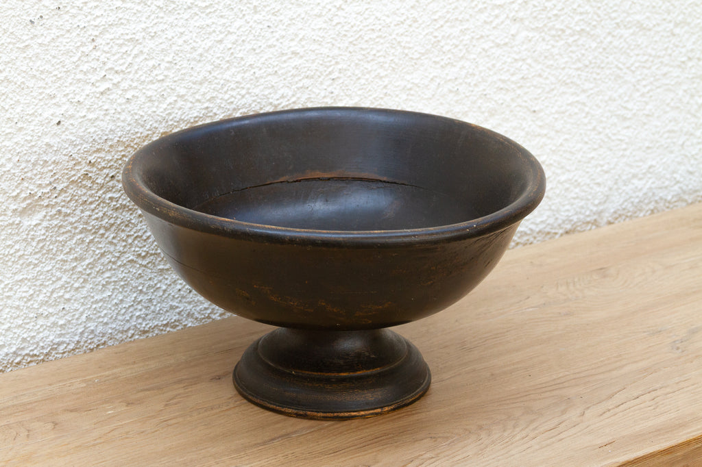 Vintage African Wood Pedestal Bowl