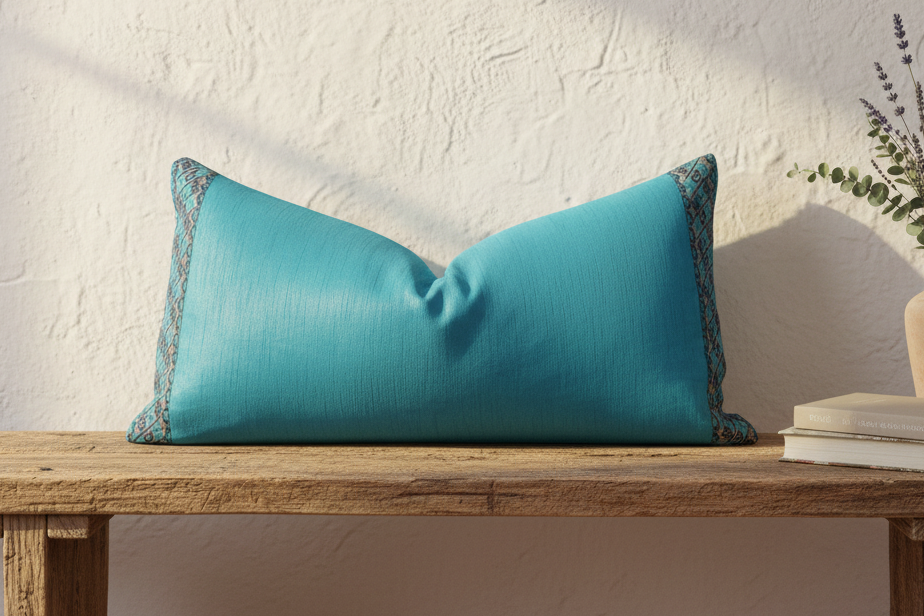 Jay Large Festive Indian Silk Queen Lumbar Pillow Cover