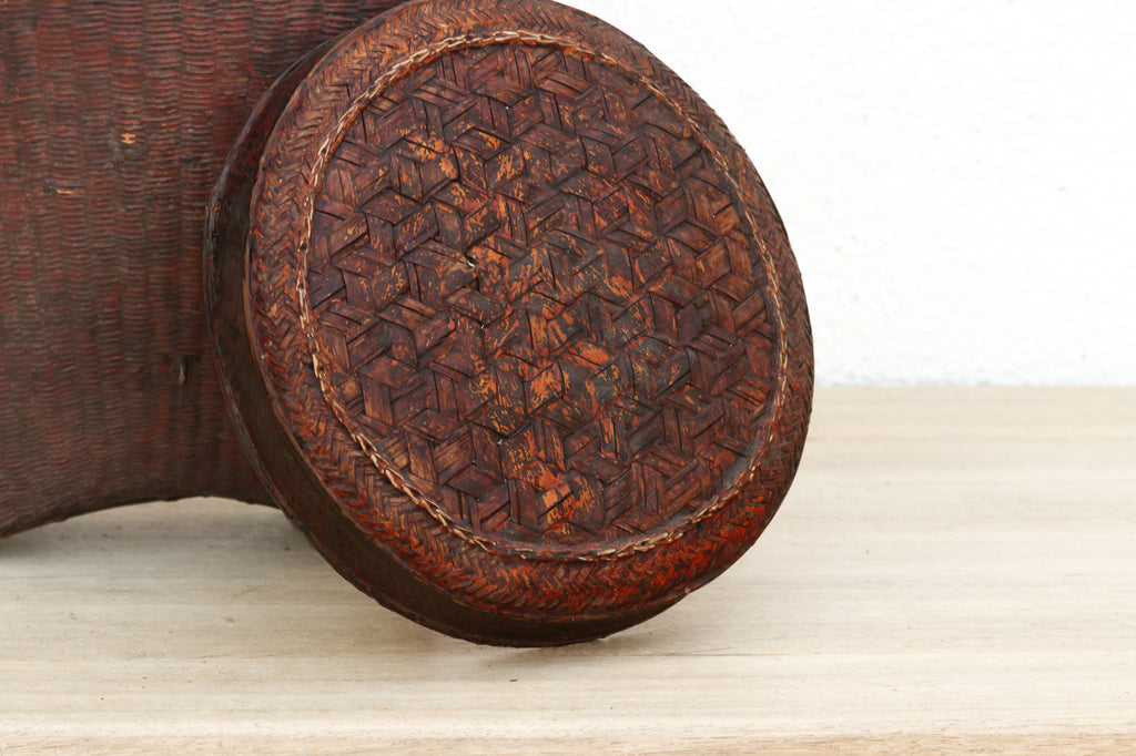 Early 20th Century Finely Woven Lidded Basket