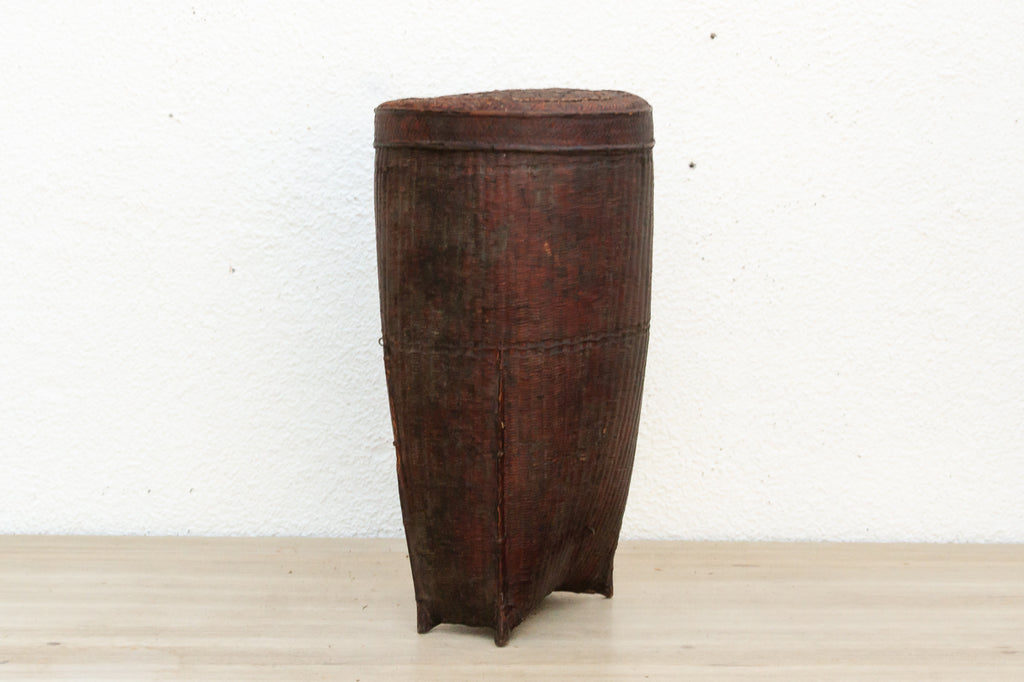 Early 20th Century Finely Woven Lidded Basket