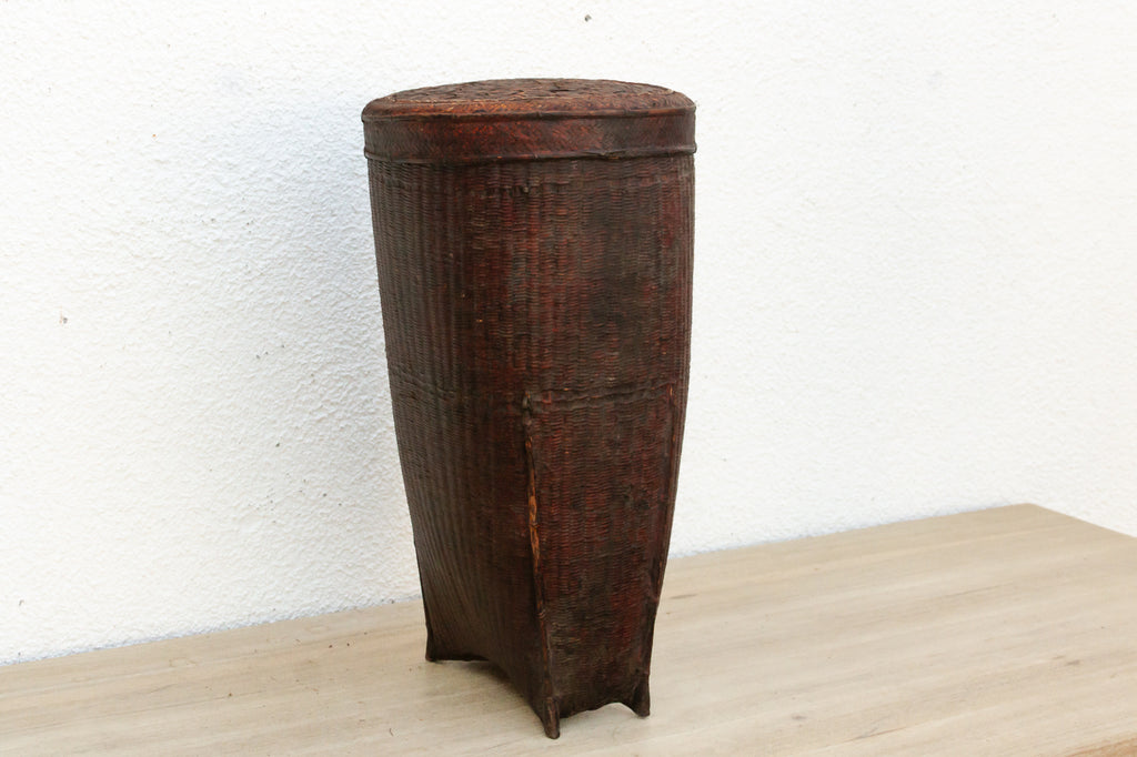 Early 20th Century Finely Woven Lidded Basket
