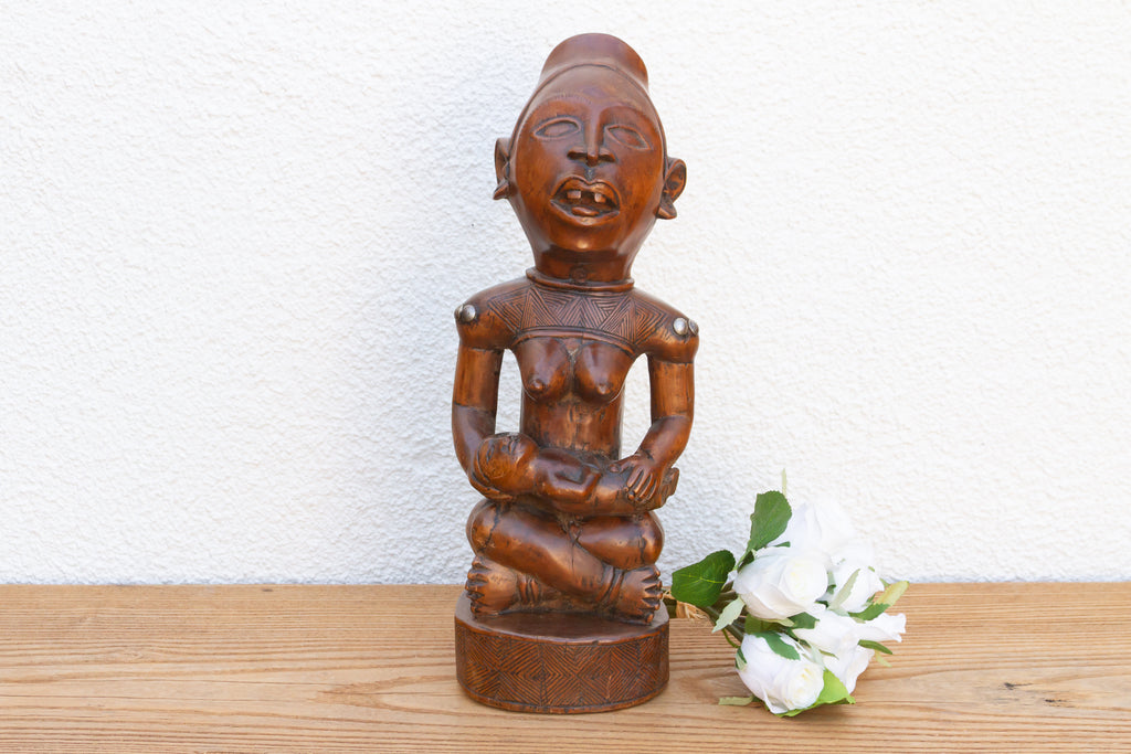 African Phemba Mother & Child Figure
