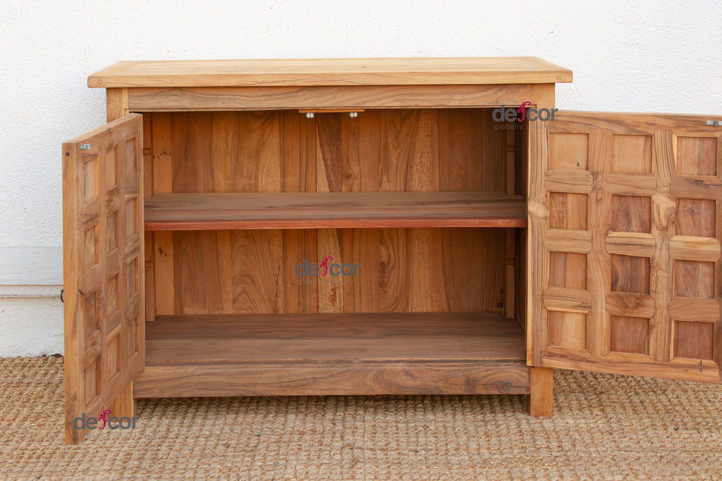 Carved Floral Lotus Buffet Cabinet
