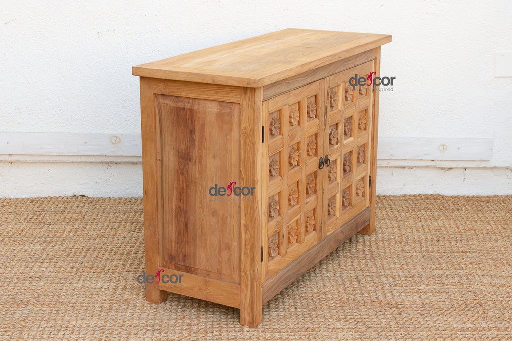 Carved Floral Lotus Buffet Cabinet (Trade)