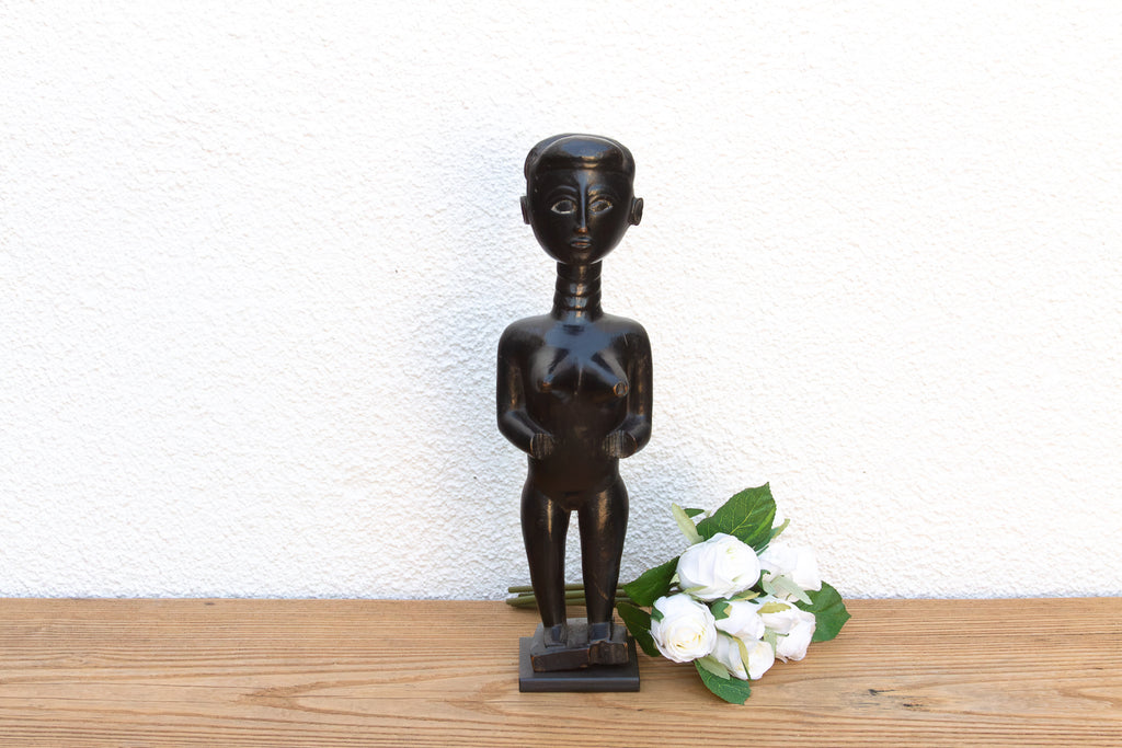 Dark Patinated African Baule Female Figure