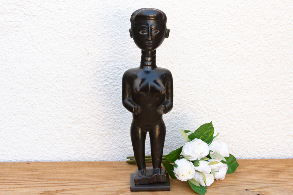 Dark Patinated African Baule Female Figure