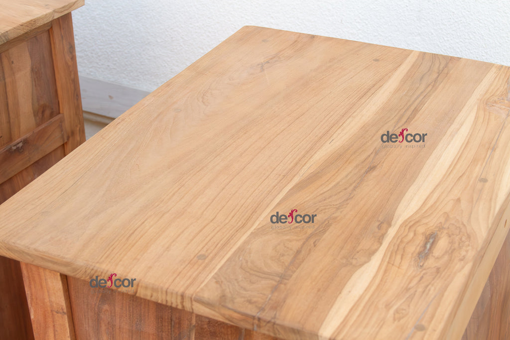 Set of 2, Haveli Lotus Flower Bedside Cabinets (Trade)