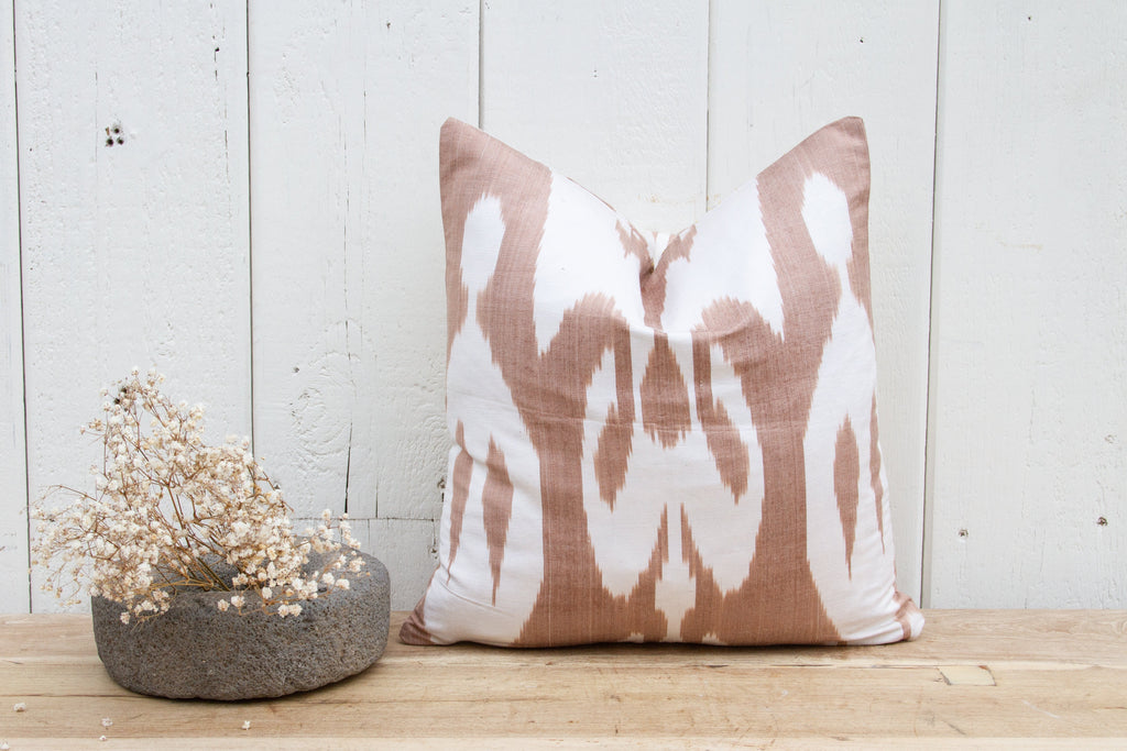 Russet Ikat Silk Pillow