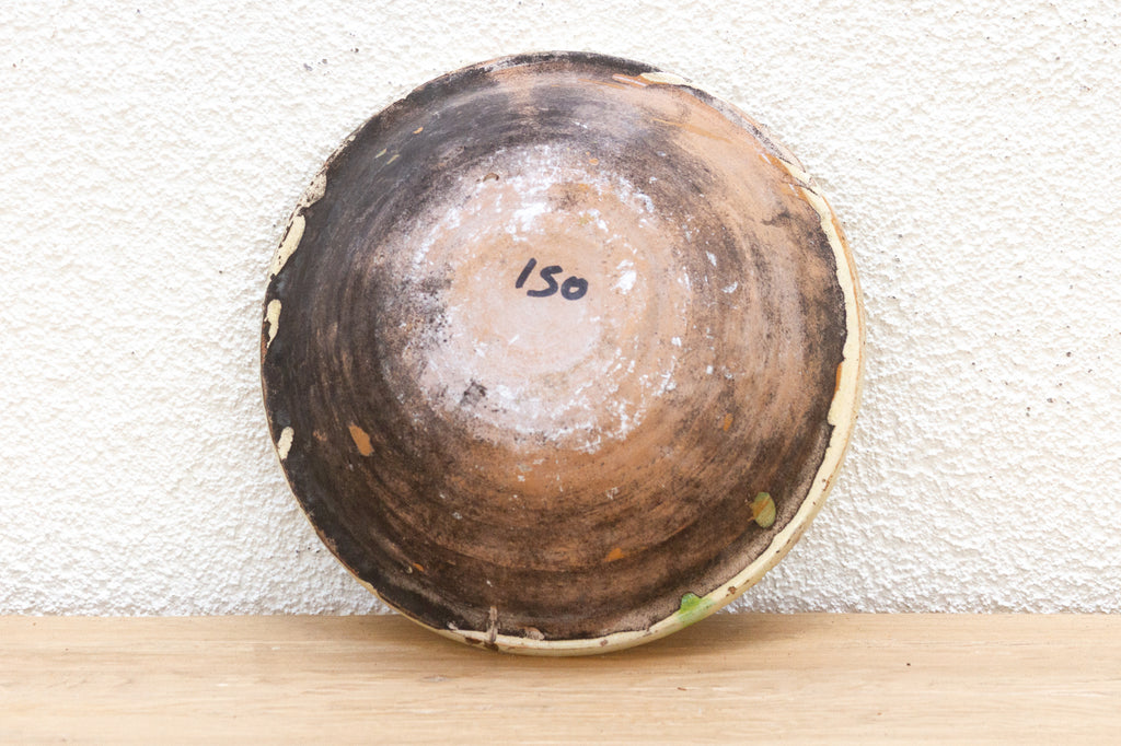 Rustic Glazed Pottery Serving Bowl