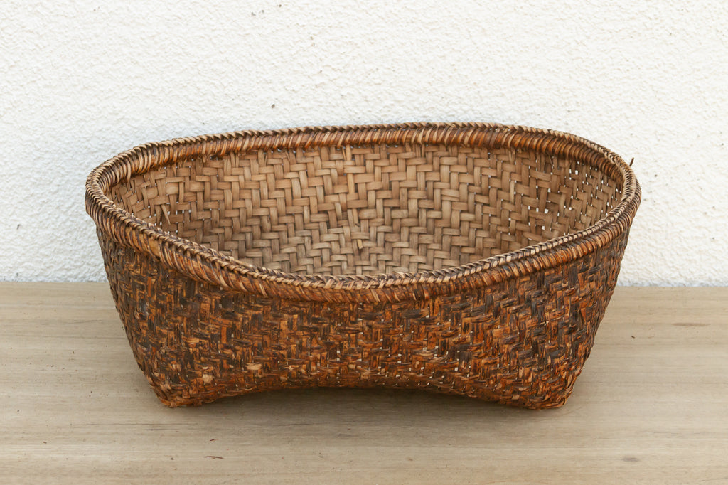 Large Antique Southeast Asian Vegetable Basket