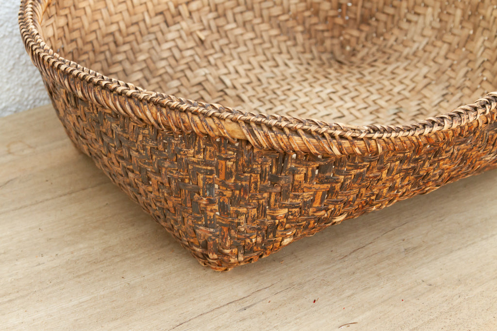 Large Antique Southeast Asian Vegetable Basket