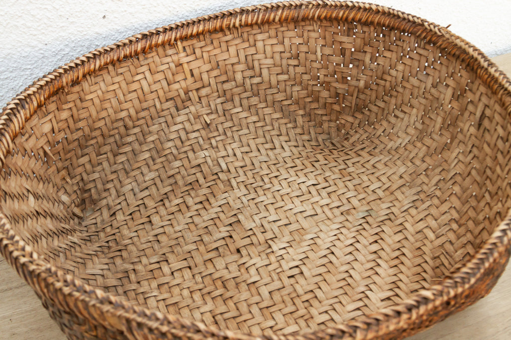 Large Antique Southeast Asian Vegetable Basket