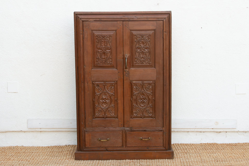 19th Century Carved Medallion Slim Cabinet (Trade)