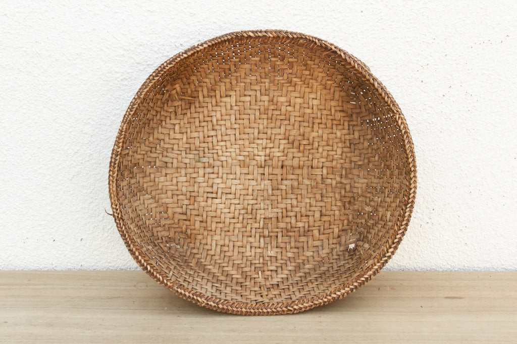 Large Antique Southeast Asian Vegetable Basket