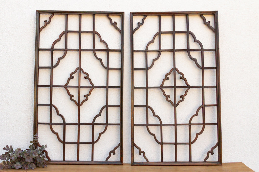 Set of 2, 19th Century Cloud Medallion Windows
