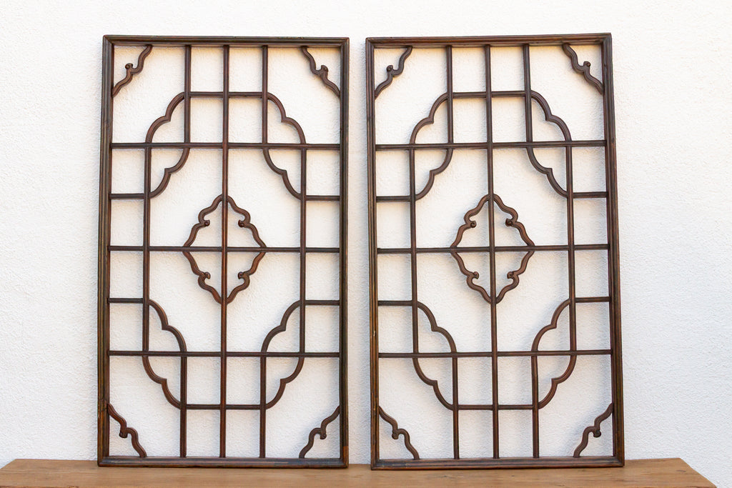 Set of 2, 19th Century Cloud Medallion Windows