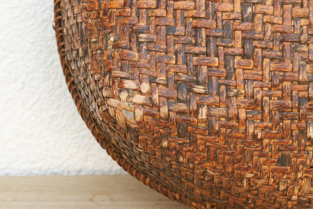 Large Antique Southeast Asian Vegetable Basket