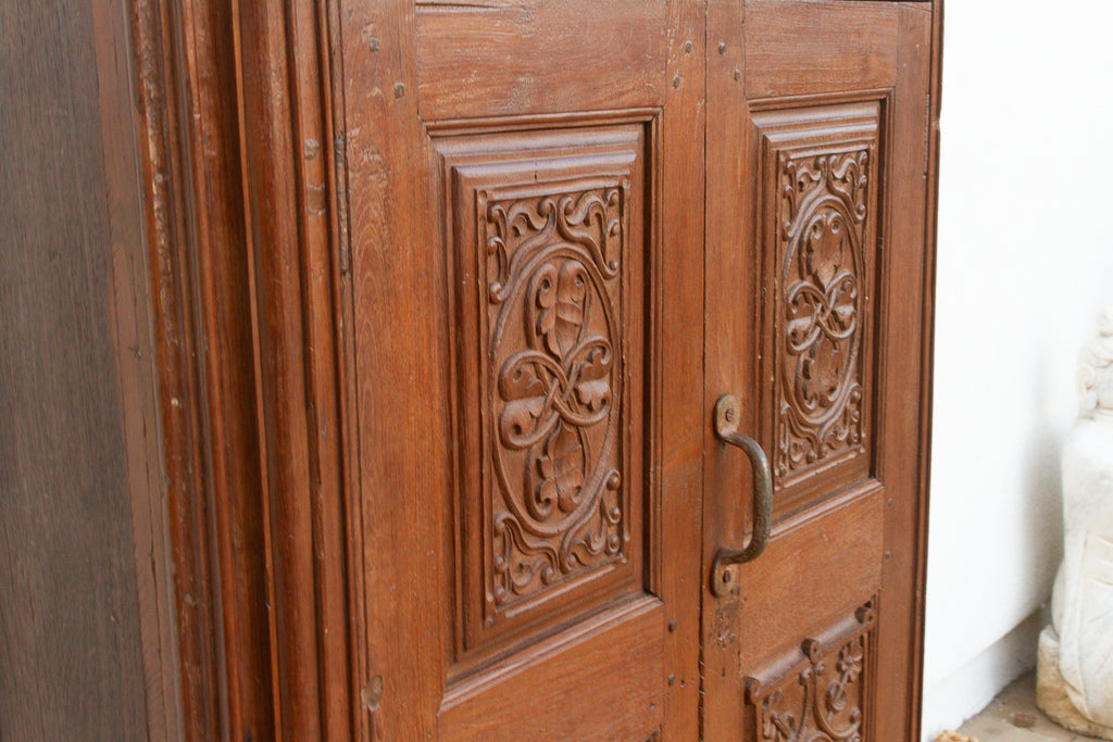 19th Century Carved Medallion Slim Cabinet (Trade)
