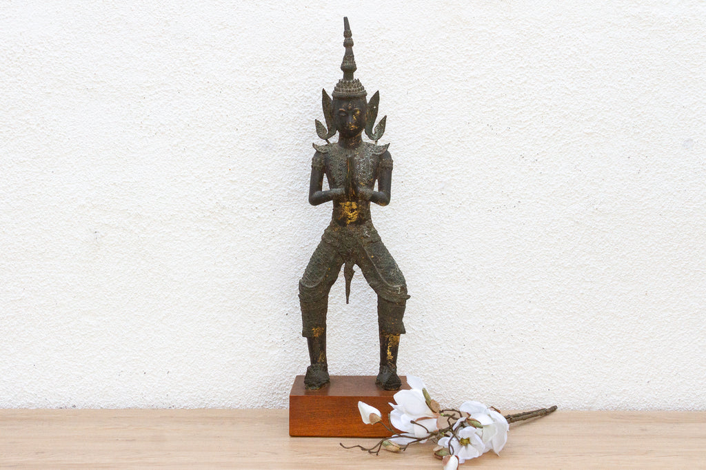 Golden Guardian, Antique Bronze Thai Statue (Trade)