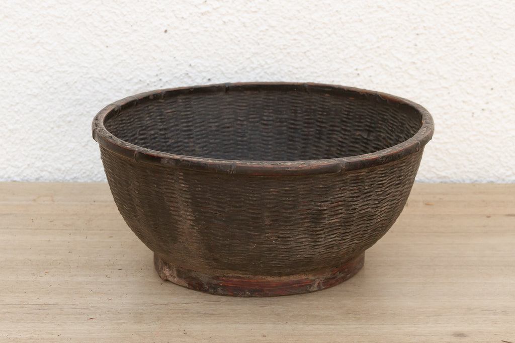 Antique Patinated Dark Brown Measuring Basket