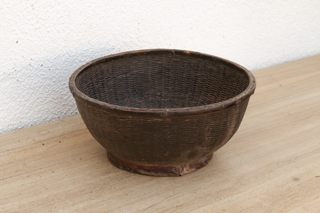 Antique Patinated Dark Brown Measuring Basket