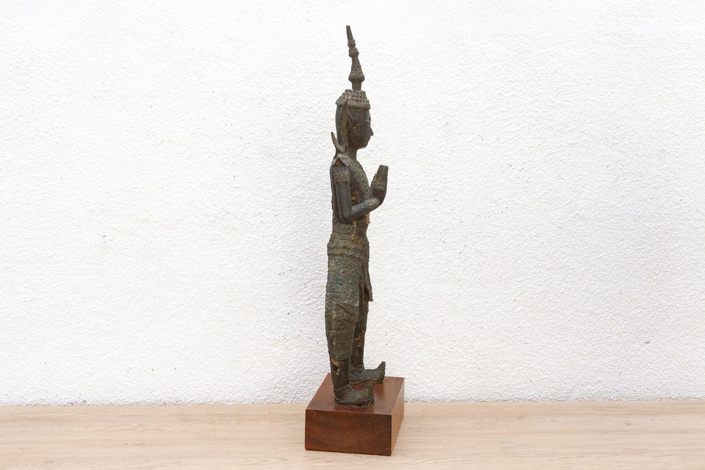 Golden Guardian, Antique Bronze Thai Statue (Trade)