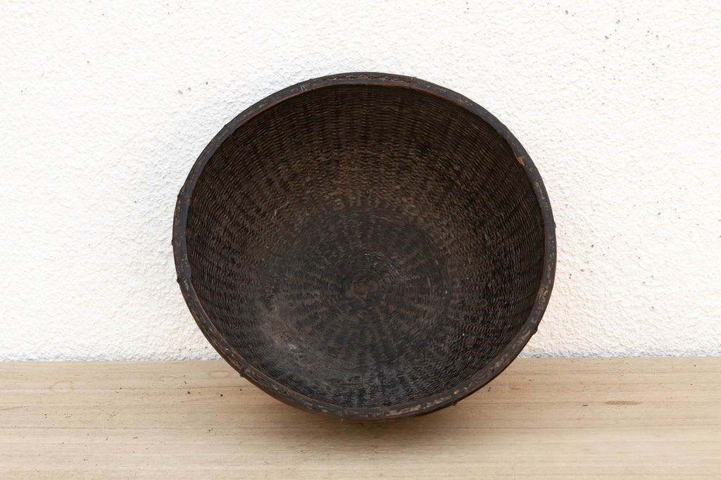 Antique Patinated Dark Brown Measuring Basket