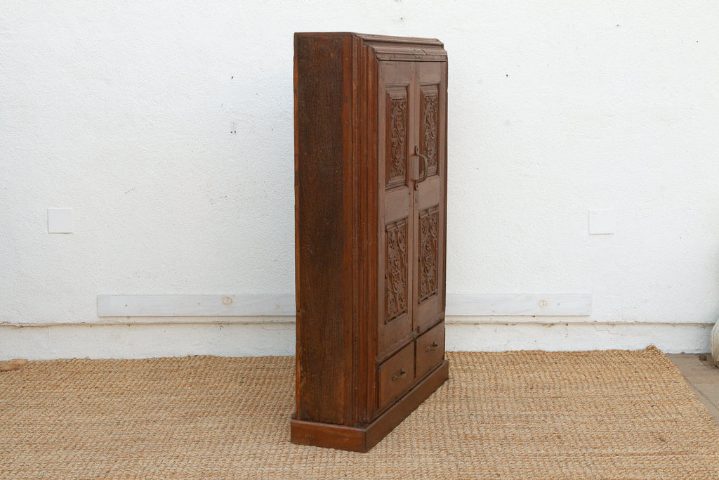 19th Century Carved Medallion Slim Cabinet (Trade)