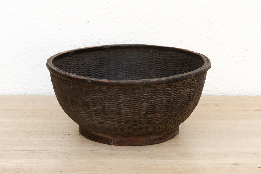 Antique Patinated Dark Brown Measuring Basket