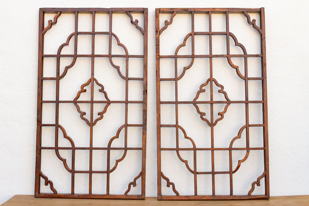 Set of 2, 19th Century Cloud Medallion Windows