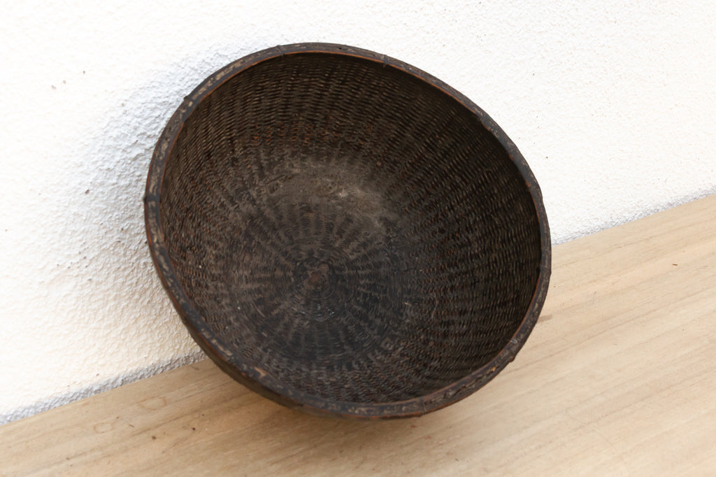 Antique Patinated Dark Brown Measuring Basket