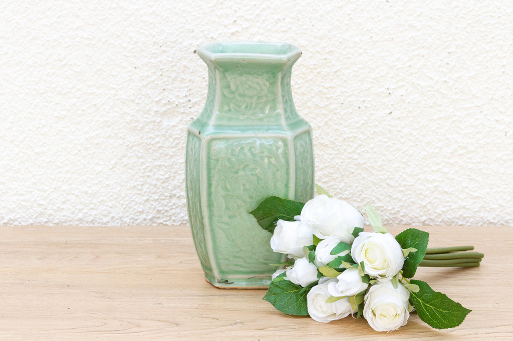 Antique Hexagonal Engraved Jar (Trade)
