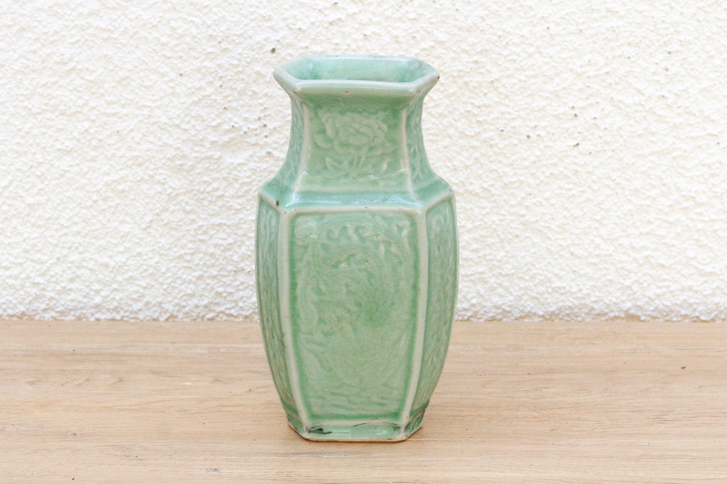 Antique Hexagonal Engraved Jar (Trade)